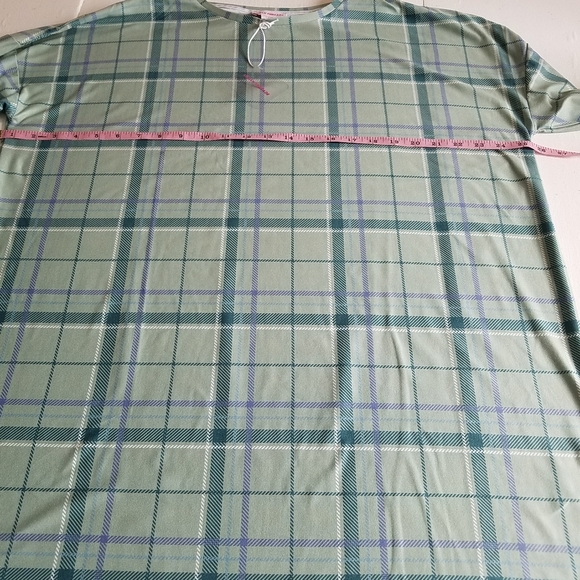 NWT Tshirt Dress Mint Green Plaid Urban Threads Size 14 - Picture 3 of 8